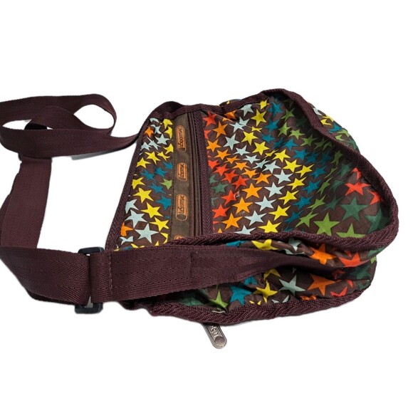 LeSportsac Deluxe Everyday Bag Purse Crossbody Stars Multicolor Brown Rainbow - Picture 5 of 10